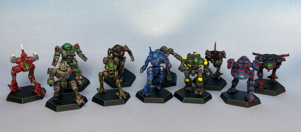 Battlemech group shot of 11.