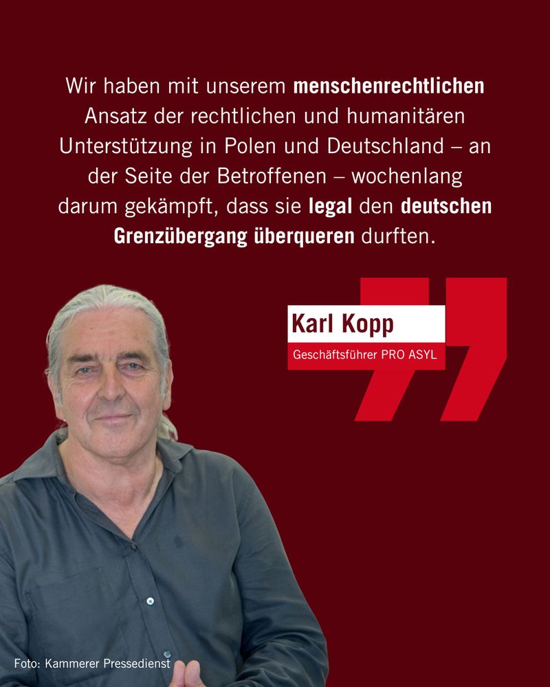Wir haben mit unserem menschenrechtlichen Ansatz der rechtlichen und humanitären Unterstützung in Polen und Deutschland – an der Seite der Betroffenen – wochenlang darum gekämpft, dass sie legal den deutschen Grenzübergang überqueren durften.