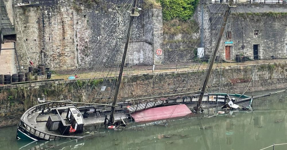 Historic ship used in Poldark and Frontier takes on water