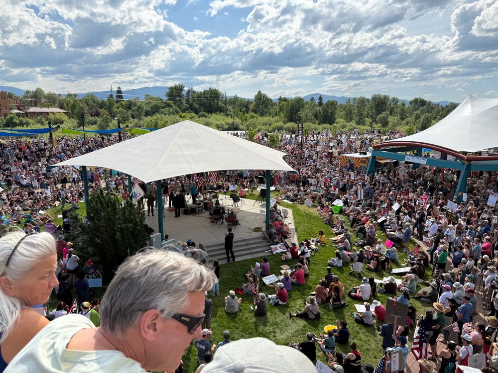 Large crowd at No Kings parade 