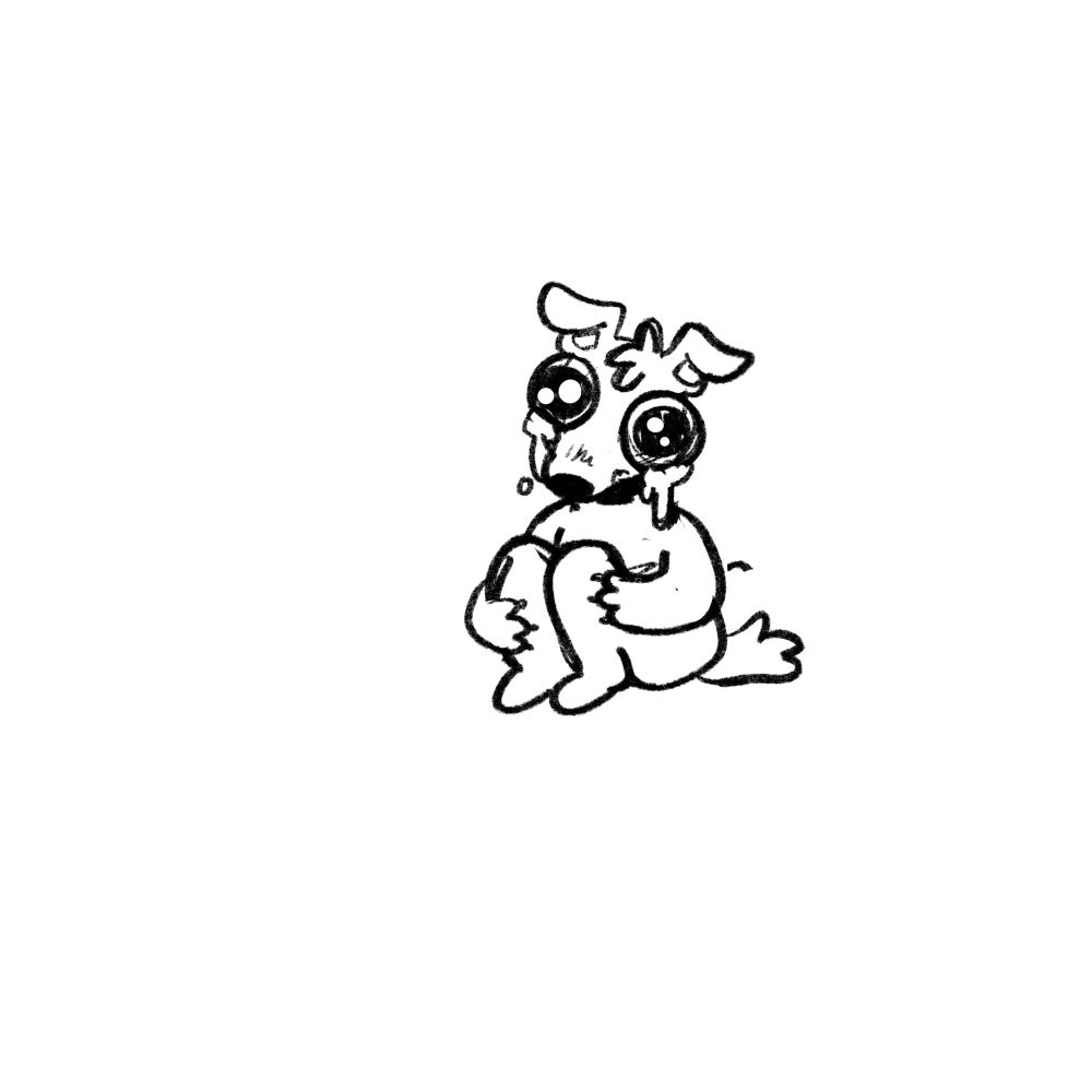 Sad small dog (top surgery recovery is hard 🥲👍)