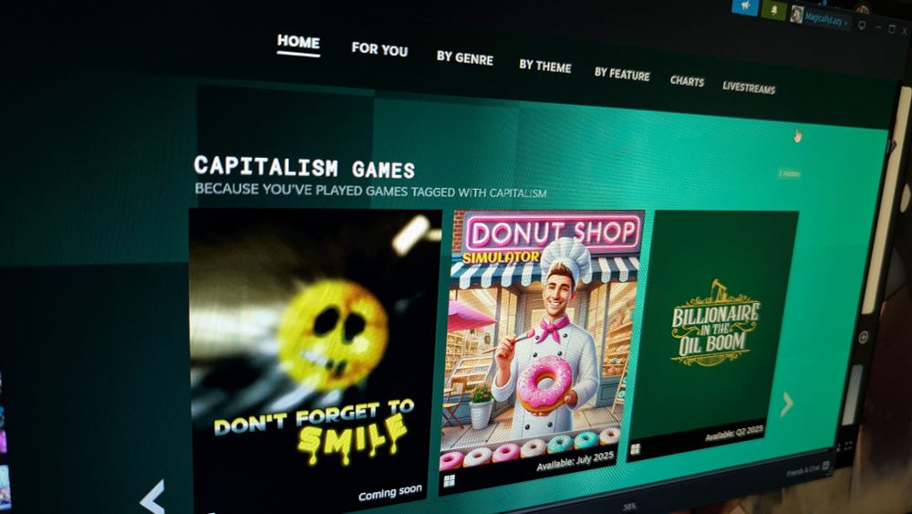 A picture of steam page saying I like capitalist game