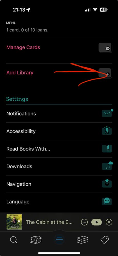 How to add a different library in Libby 