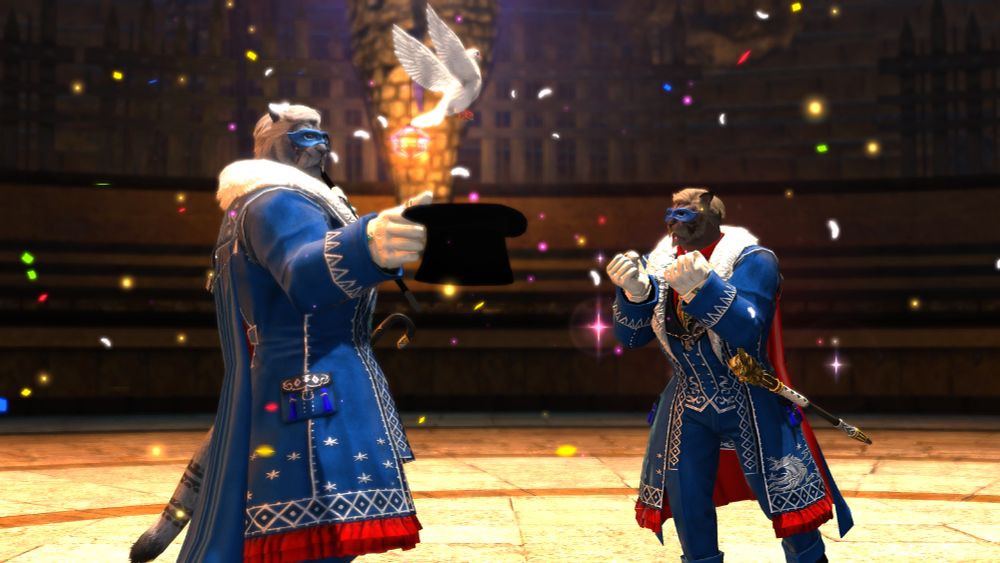 Their feud is riddled with questions. Who is stronger? (It's the pale one.) Who was first? (It's the pale one.) Who is the cheap copy? (Definitely not me!)

Alas, even the fiercest rivalries are forgotten at the simplest of tricks.
You win this round, I don't have that emote.
