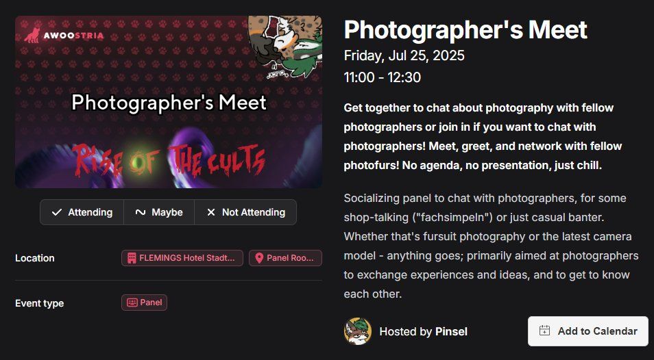 Panel Preview: Photographer's Meet, Friday Jul 25, 11am