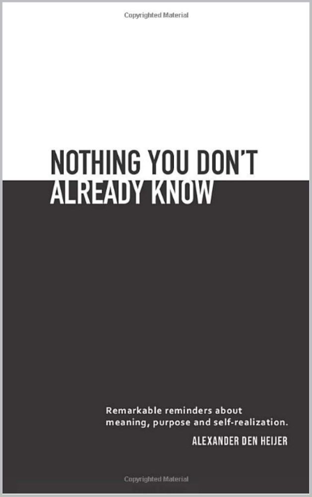 Cover of the book "Nothing you don't already know" by Alexander Den Heijer.