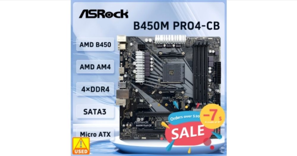 Just found this amazing item on AliExpress. Check it out!USD 69.97 67% B450 B450M Motherboard ASRock B450M PRO4-CB Motherboard Socket AM4 support Ryzen 5 5600 4300G 1600 DDR4 PCI-E 3.0  Micro ATX