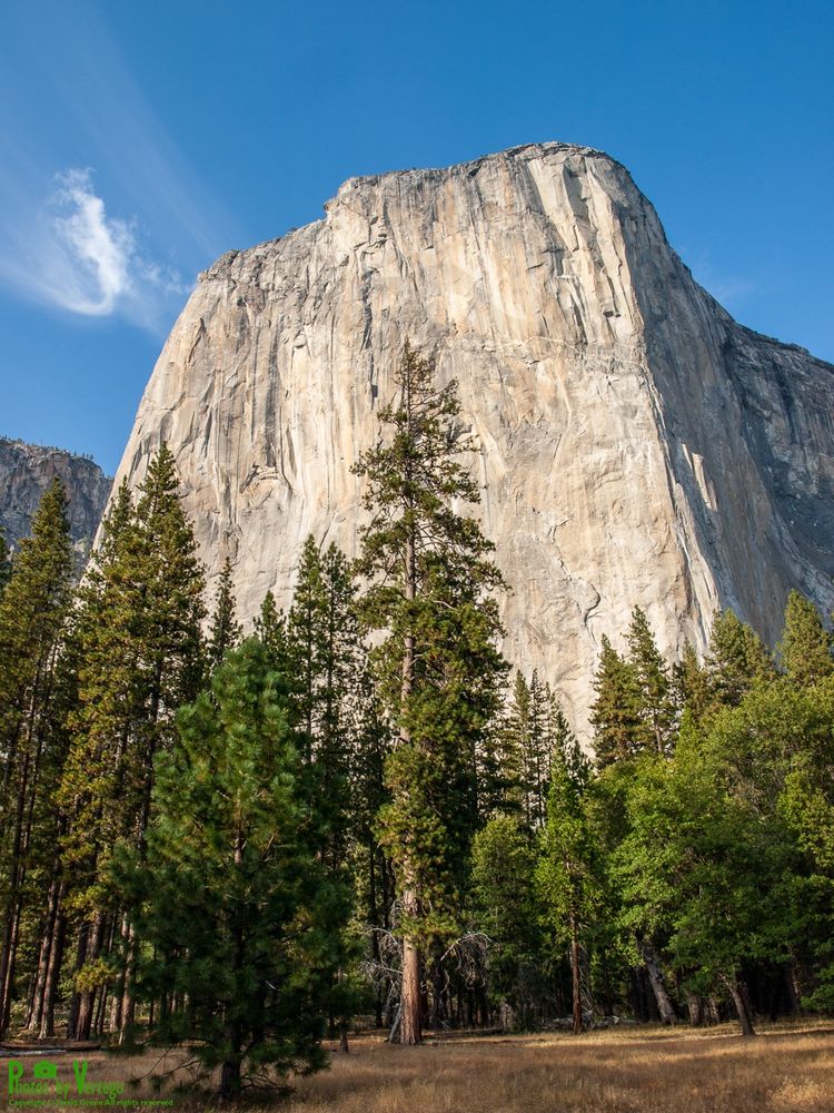 El Capitan (Spanish: El Capitán; lit. 'the Captain' or 'the Chief') is a vertical rock formation in Yosemite National Park, on the north side of Yosemite Valley. The granite monolith is about 3,000 feet (914 m) from base to summit