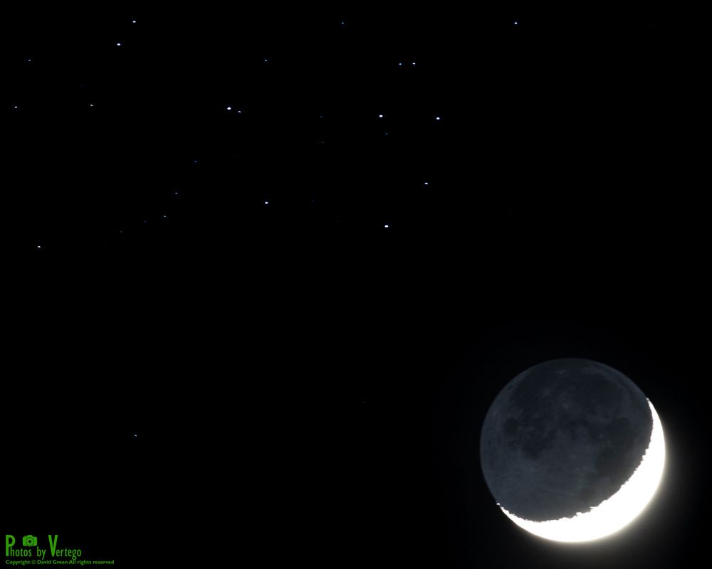 the moon and the Pleiades