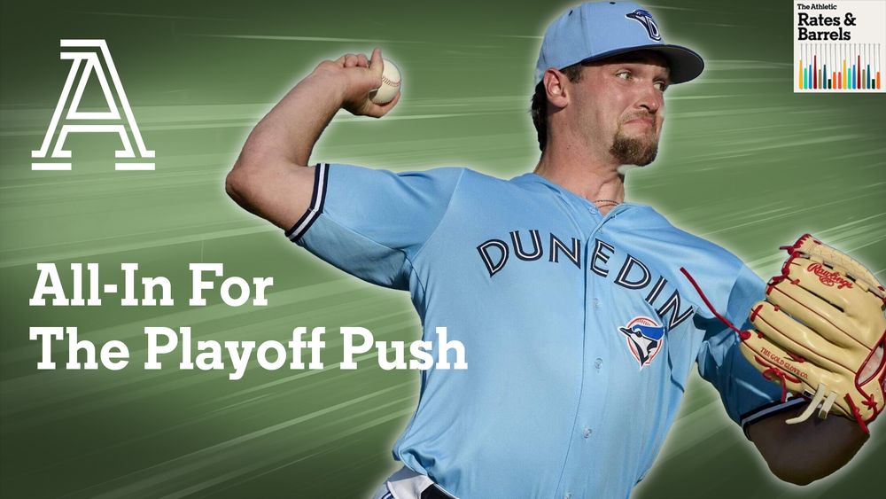 Episode thumbnail for the Sept. 15th episode of Rates & Barrels featuring recently promoted Blue Jays pitcher Trey Yesavage. 