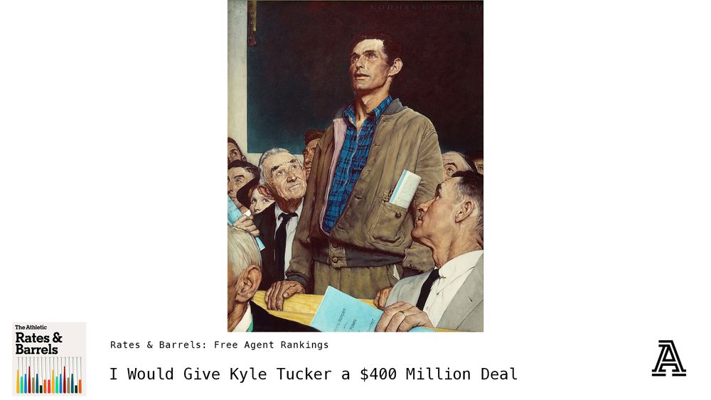Norman Rockwell meme applied to Kyle Tucker getting a $400 million contract in free agency. 
