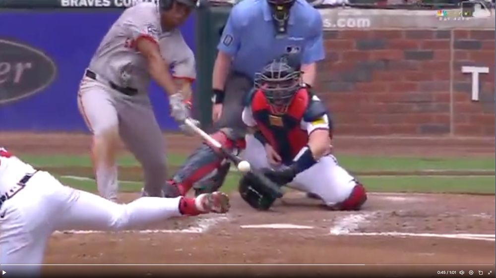 Rafael Devers hits a very low pitch for an eventual home run. 