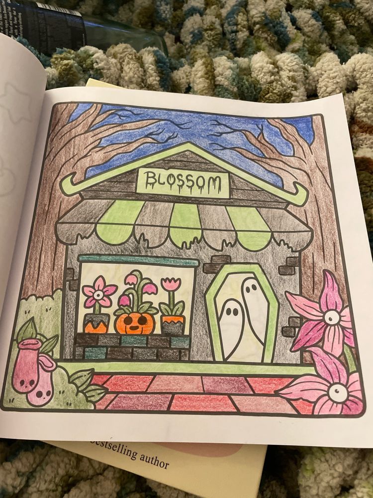 colored page from halloween coloring book 