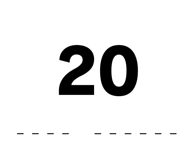 20 Days, 10 Letters, and 2 Words.