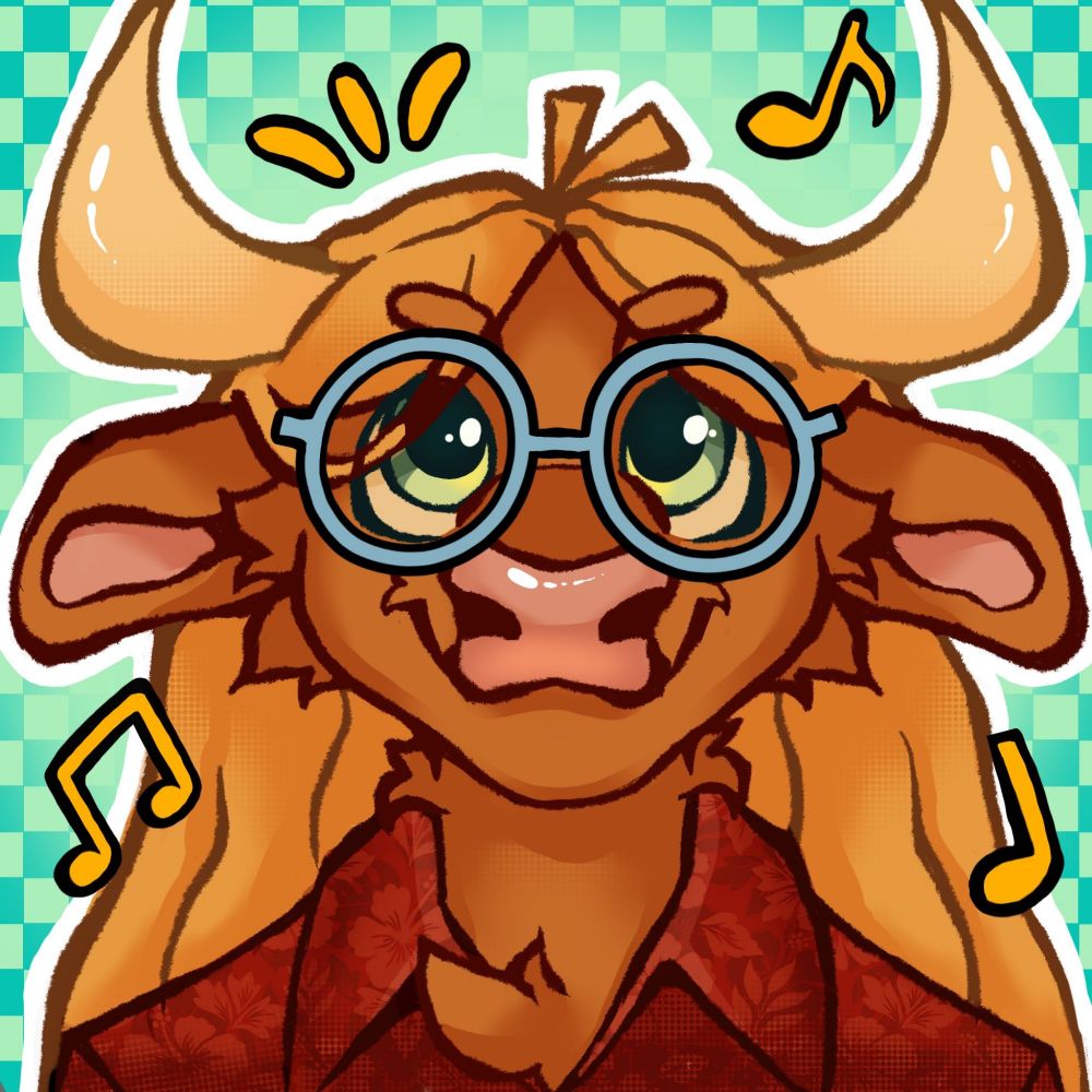 The same image with cartoon style glasses