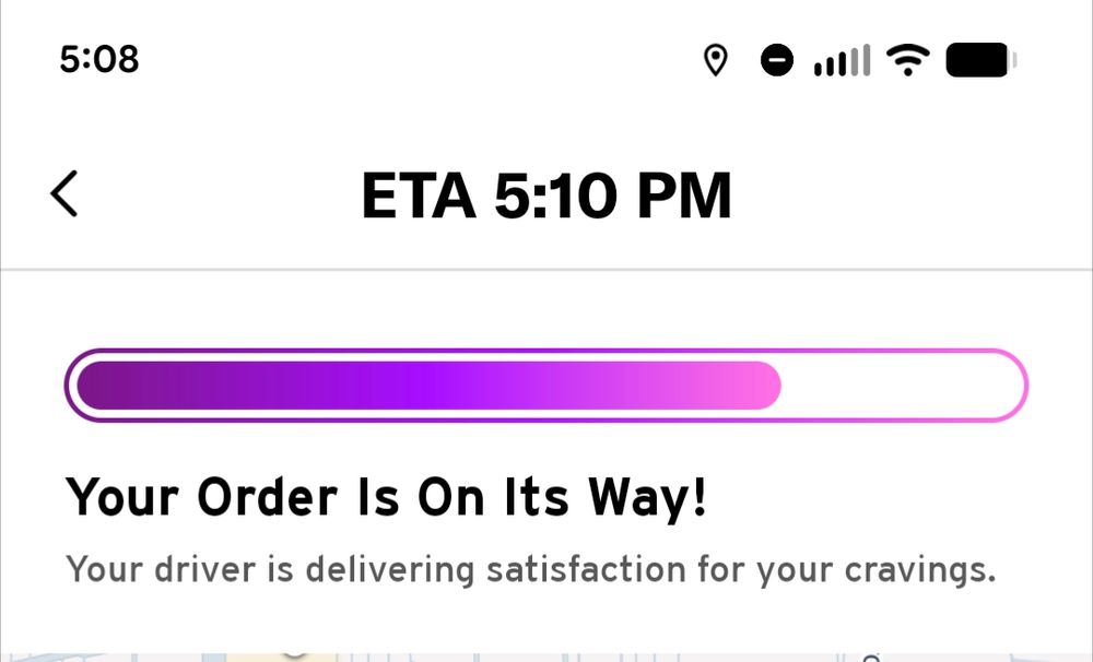 Taco Bell delivery order screen 