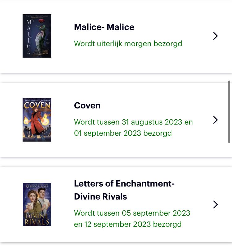 Three books: Malice, Coven and Letter of Enchantment: Divine Rivals