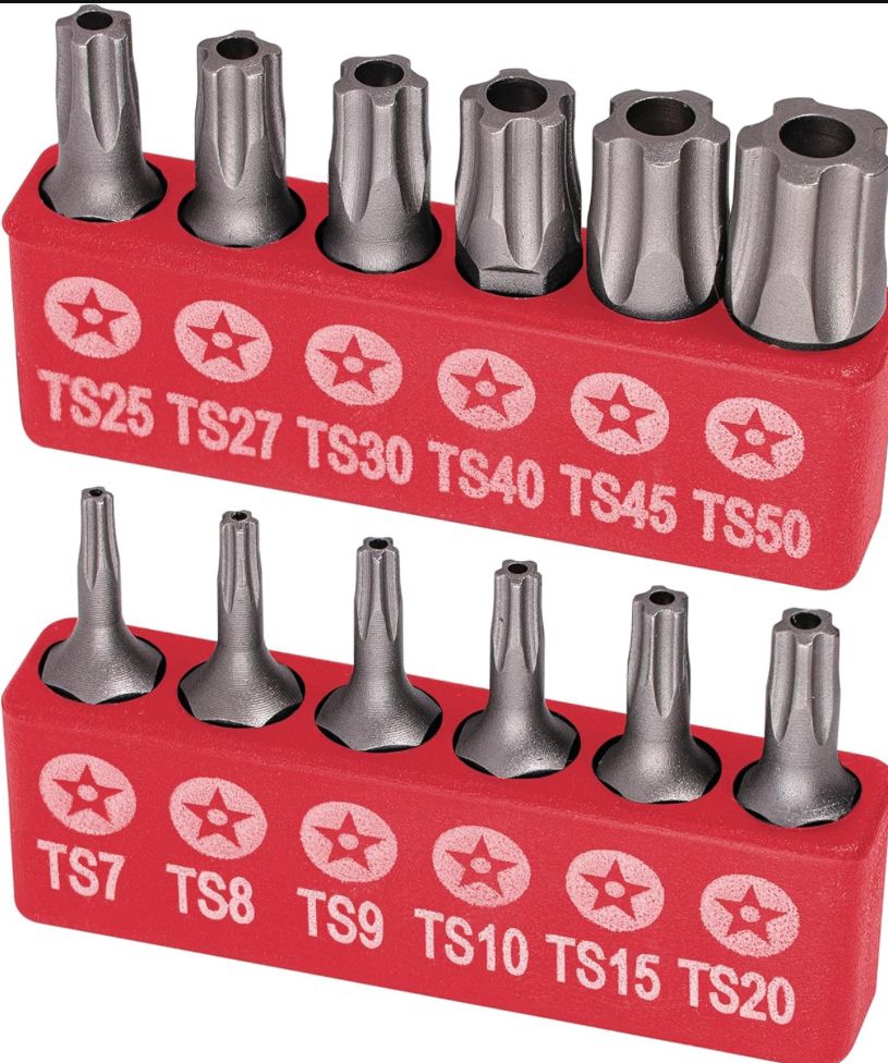 a bunch of bits for torx type of screws