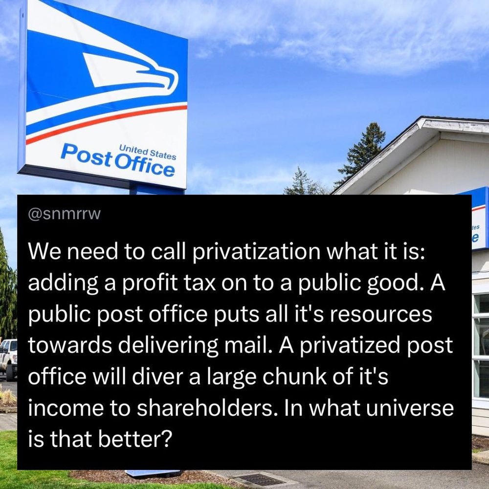 Privatizing USPS leads to "profit tax" to us.