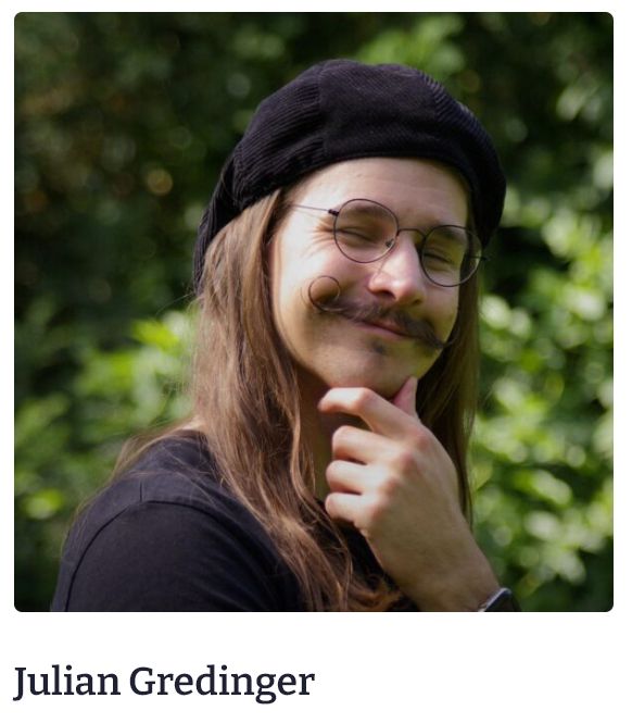 head of the "who the f*ck is herbert?" students union julian gredinger, he has a curled moustache