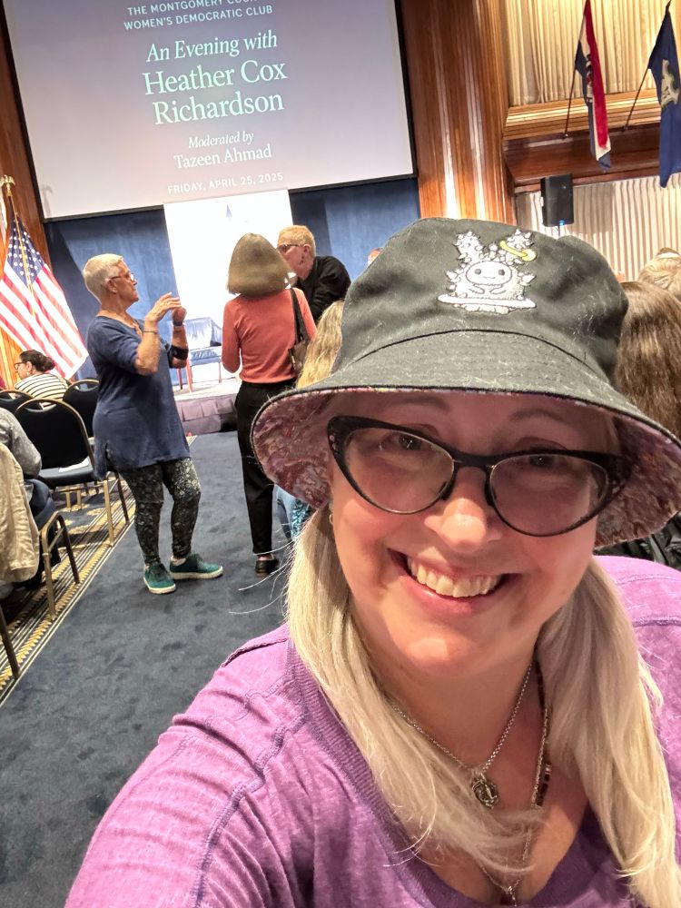 Leslie Combemale at the National Press Club to hear Heather Cox Richardson 