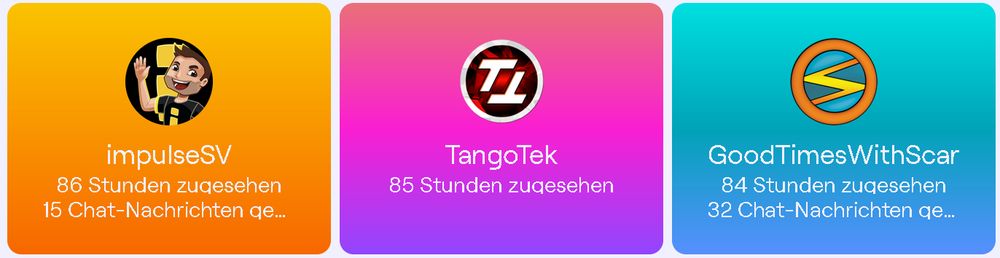 2, 3 und 4 meist angesehenen Twitch Kanäle: impulseSV, TangoTek und GoodtimeswithScar