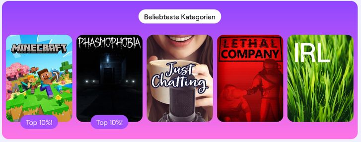 Twitch Recap meiner Beliebtesten Kategorien: Minecraft, Phasmophobia, Just Chatting, Lethal Company und IRL