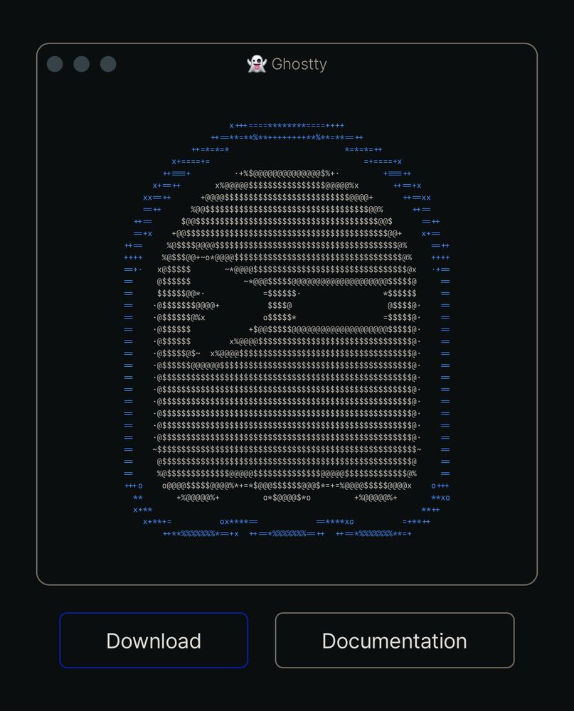 Ghostty terminal logo - a Pacman-style ghost winking