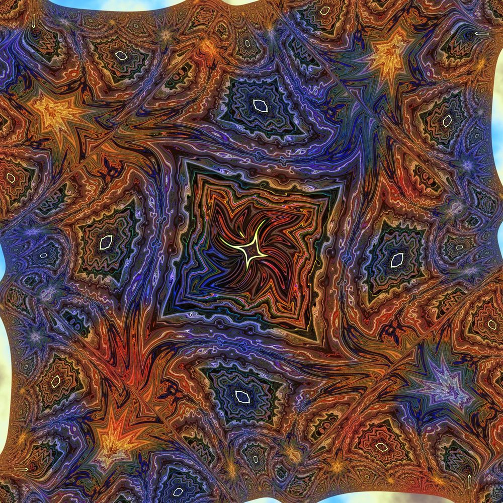 A blue and red fractal image