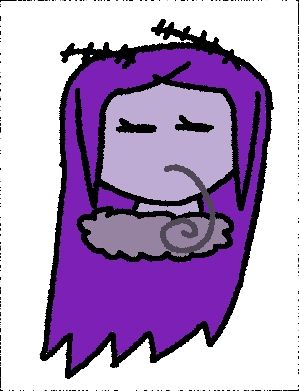 The same pixie April but just a headshot along with an extended proboscis (Think of it like her tongue)