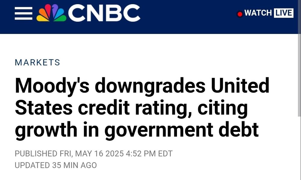 Moody's dowgraded US credit rating