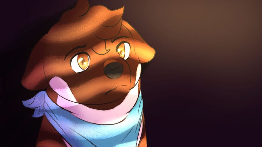 A sad drawing of Kila looking into the light. It is obstructed by window shades