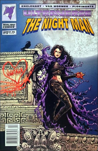 Kyle Hotz cover for NIGHT MAN #13.

Rhiannon was an ancient Druid/Celtic sorceress, keeping herself alive for centuries with the occasional murder. Or three. Maybe a bit of cannibalism, as a treat. 