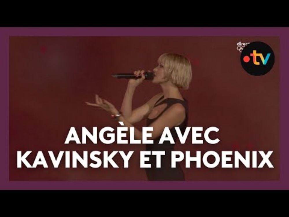 Le trio Angèle, Kavinsky et Phoenix sur "Nightcall" lors de la cérémonie de clôture de Paris 2024 !