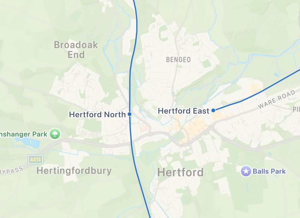 Map showing the relative location of the two stations
