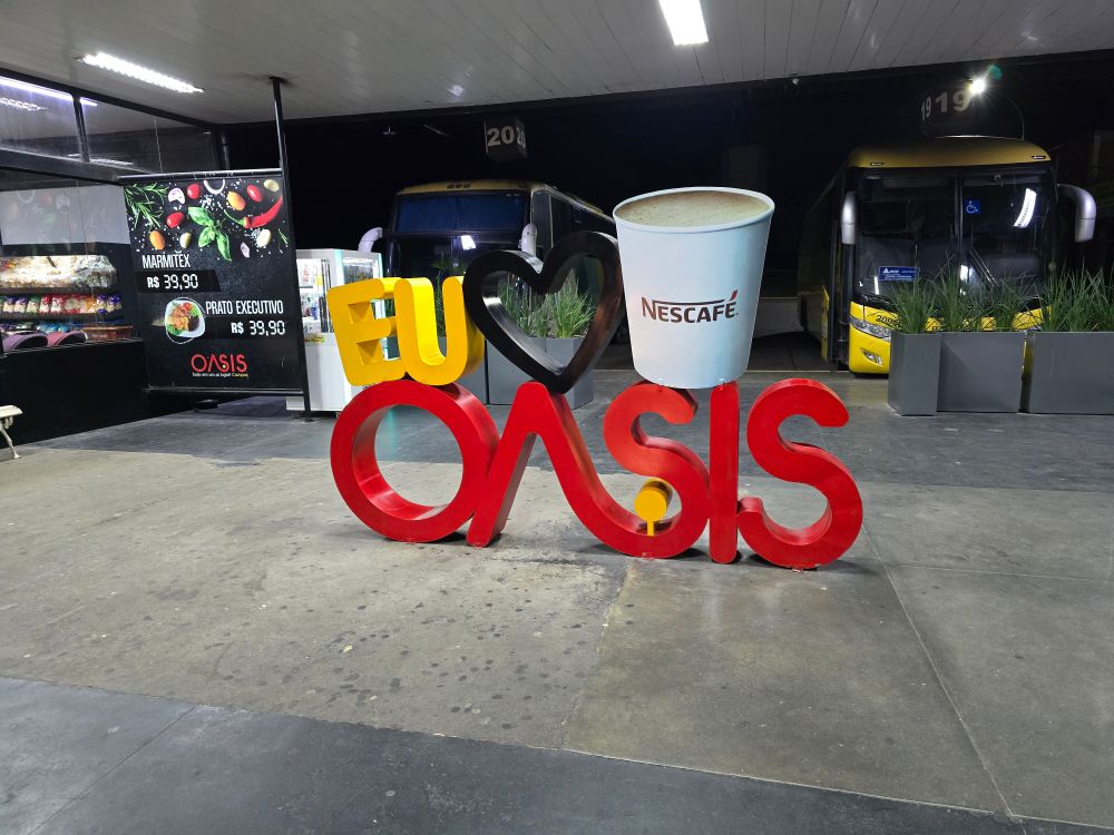 Entrada do Oásis Campos, parada da viagem para São Paulo.