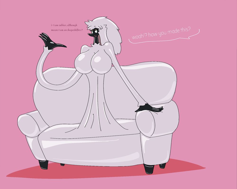 she literally shapeshift her bottom body into a sofa, but someone literally been curious how she does that   