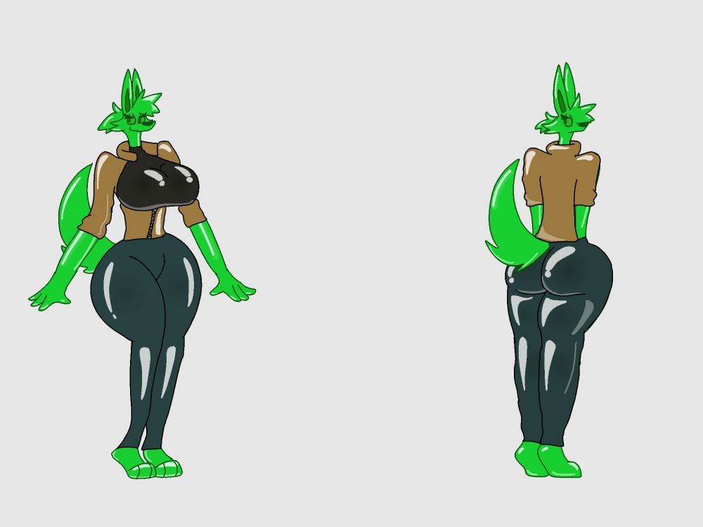 ditto as with clothes, she looks casual but i mean... these outfit are part of her body, the butt is still bubbly