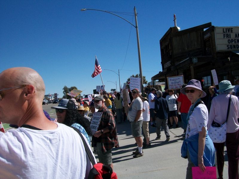 No Kings protest in a small town in Southern California, Oct 18, 2025