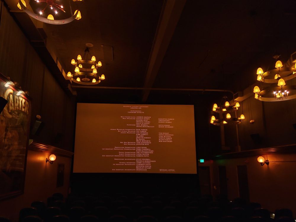 Credits of Frankenstein and antique chandeliers