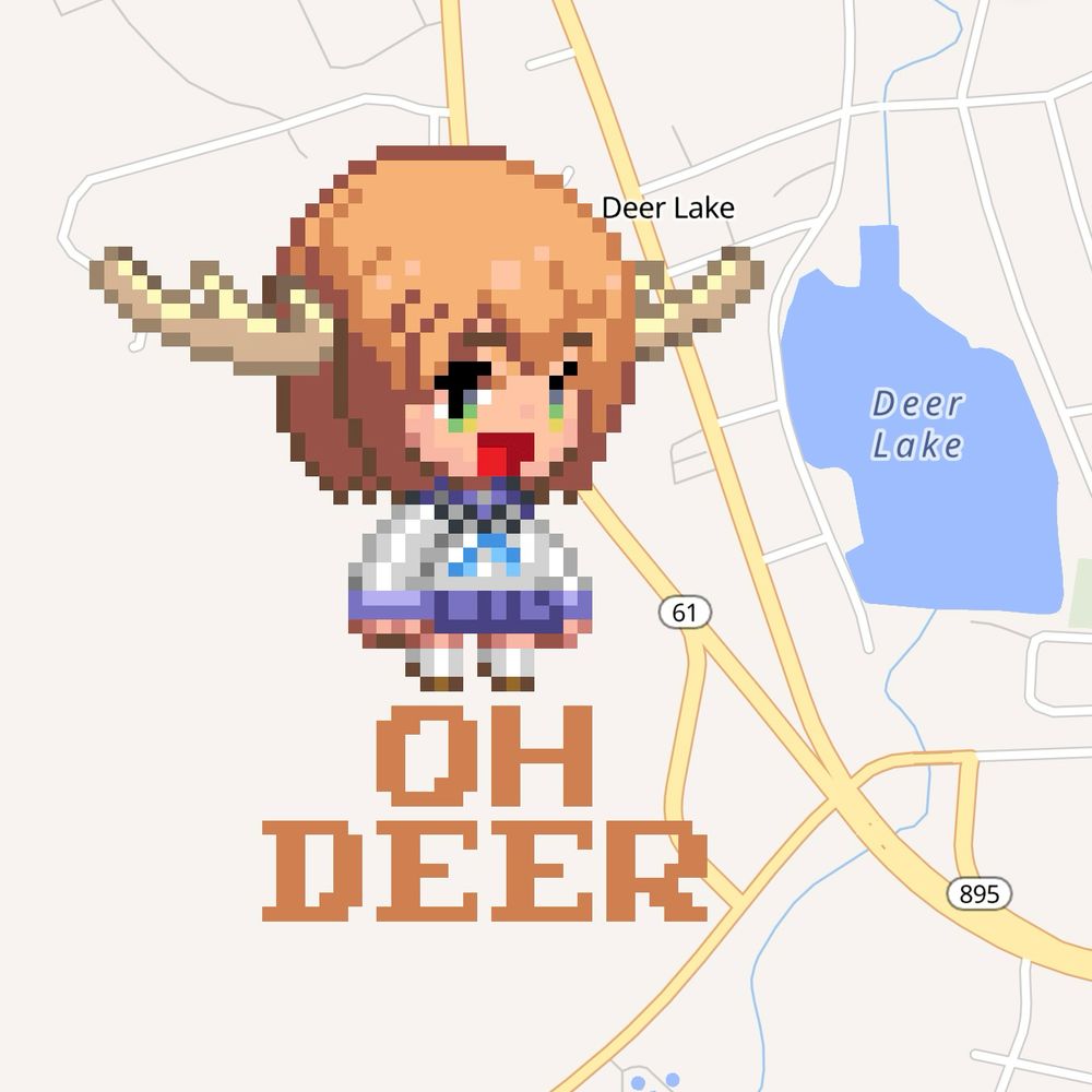 Pixel art of Noko Shikanoko, from My Deer Friend Nokotan (Shikanoko Nokonoko Koshitantan), in Wplace, located in Deer Lake