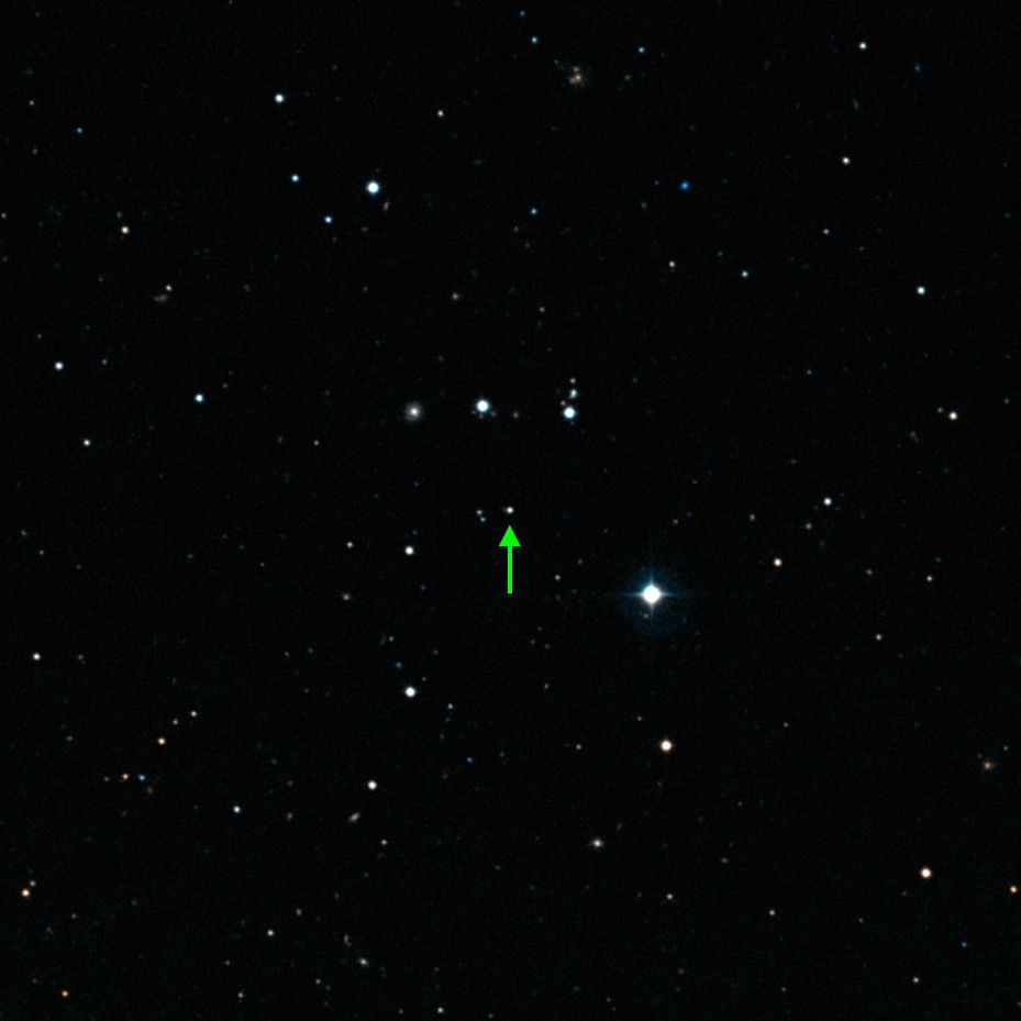 A faint star in the constellation of Leo, identified as SDSS J102915+172927, with minimal heavy elements. Credit: ESO/Digitized Sky Survey 2