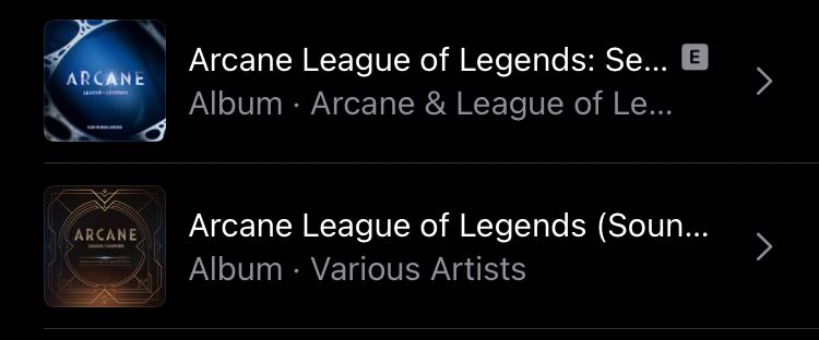 Image of the Arcane show albums 