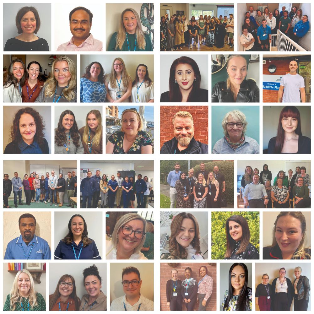 A collage of 32 photos of Pennine Care People Award finalists