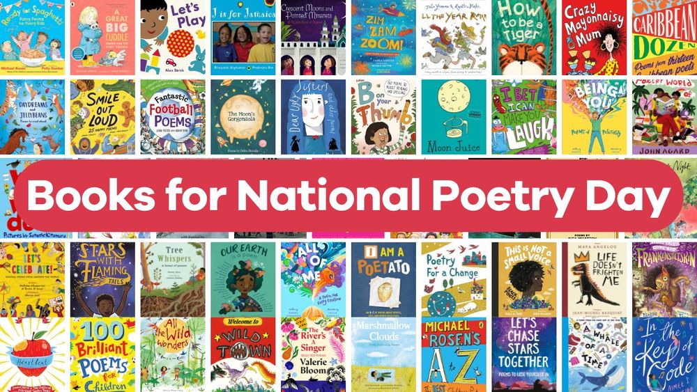 The front covers of poetry books we recommend plus the words: "Books for National Poetry Day"