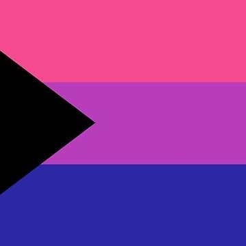 The demi-bi pride flag, denotes a mix of being bisexual and demisexual
