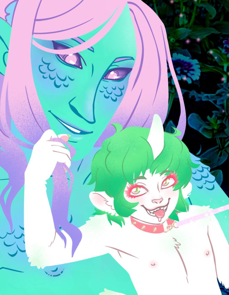 A close up of the previous image, centered on the faces of Larkspur and Jubilee.