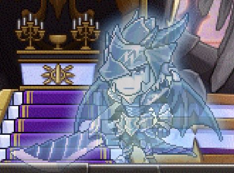 The original, semi-transparent sprite of the "Former Kaiser" NPC in MapleStory. 