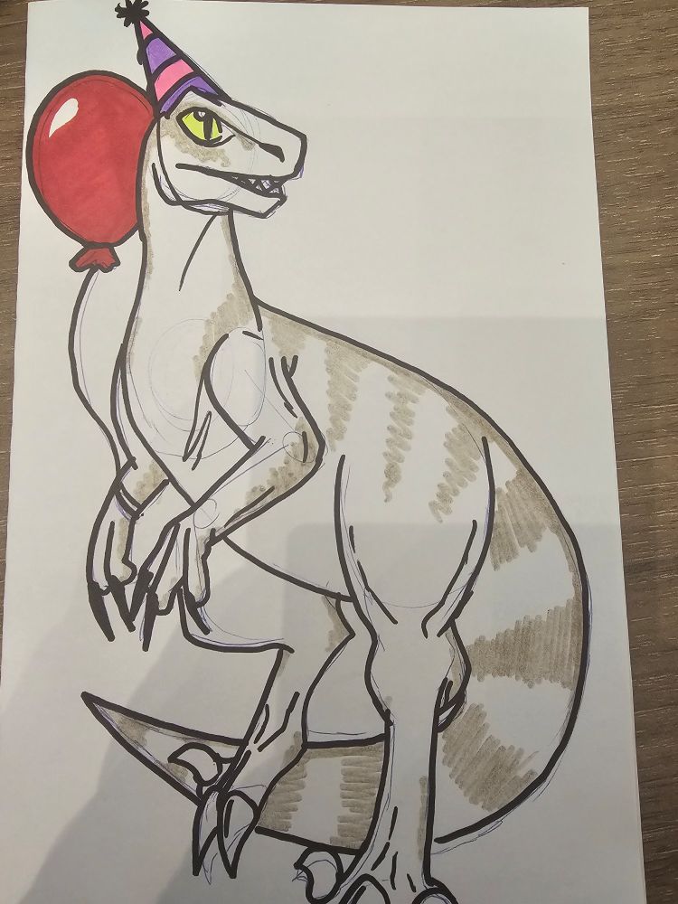 Birthday raptor I drew last month