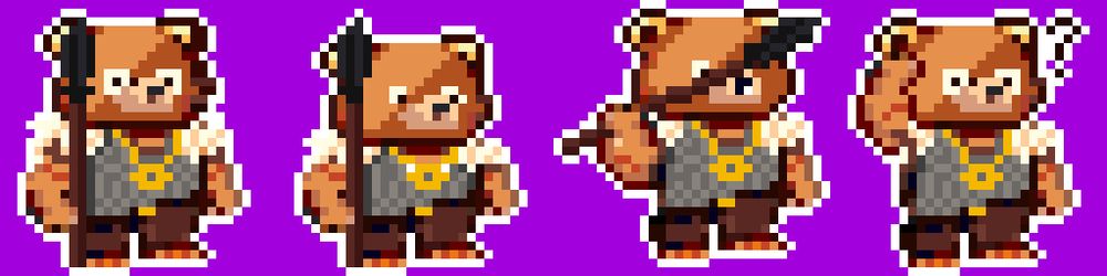 Animation sequence for a viking bear warrior with a spear